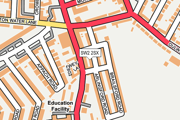 SW2 2SX map - OS OpenMap – Local (Ordnance Survey)