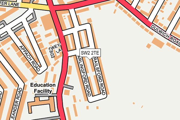 SW2 2TE map - OS OpenMap – Local (Ordnance Survey)