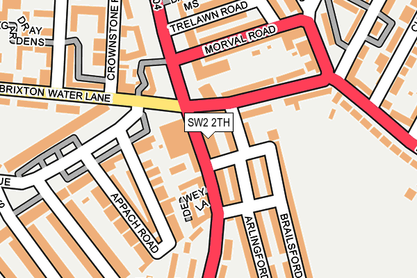 SW2 2TH map - OS OpenMap – Local (Ordnance Survey)