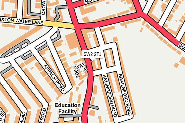 SW2 2TJ map - OS OpenMap – Local (Ordnance Survey)