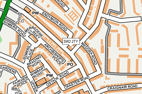 SW2 2TY map - OS OpenMap – Local (Ordnance Survey)