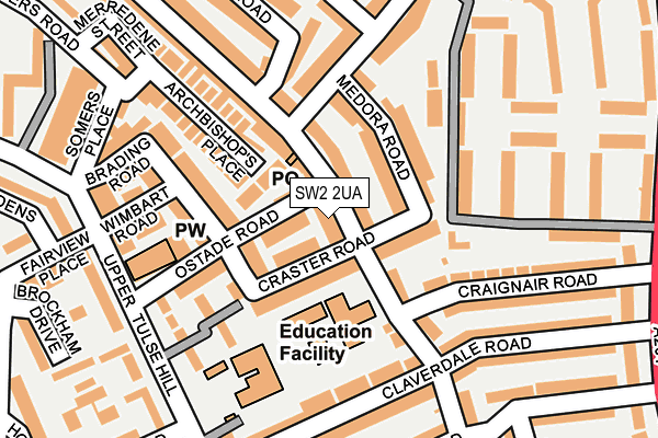 SW2 2UA map - OS OpenMap – Local (Ordnance Survey)
