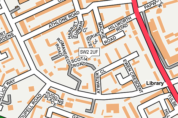 SW2 2UF map - OS OpenMap – Local (Ordnance Survey)
