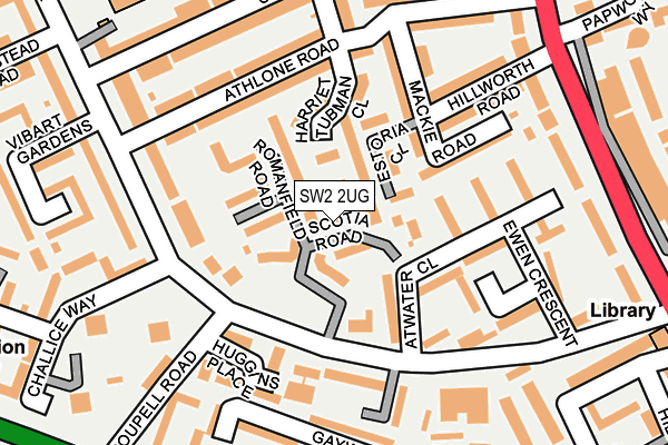 SW2 2UG map - OS OpenMap – Local (Ordnance Survey)