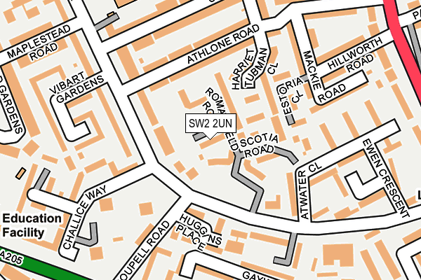 SW2 2UN map - OS OpenMap – Local (Ordnance Survey)