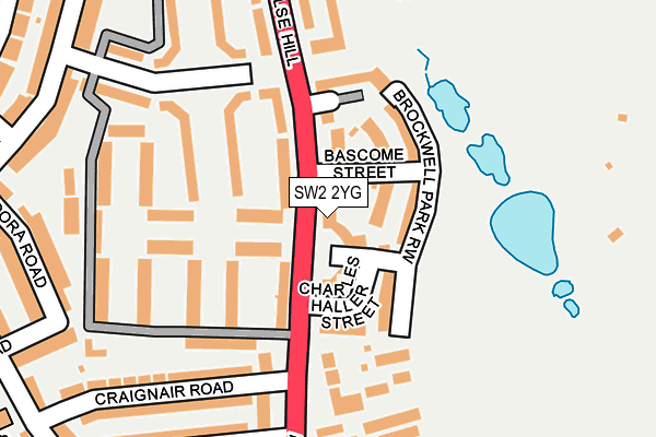 SW2 2YG map - OS OpenMap – Local (Ordnance Survey)