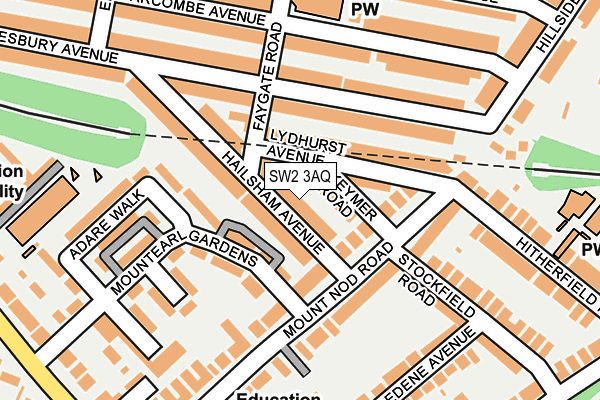 SW2 3AQ map - OS OpenMap – Local (Ordnance Survey)