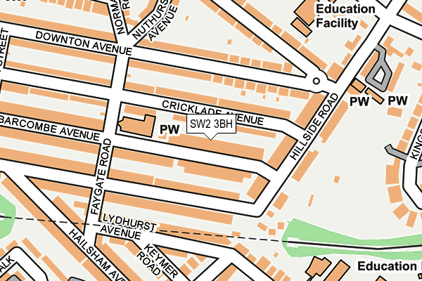 SW2 3BH map - OS OpenMap – Local (Ordnance Survey)