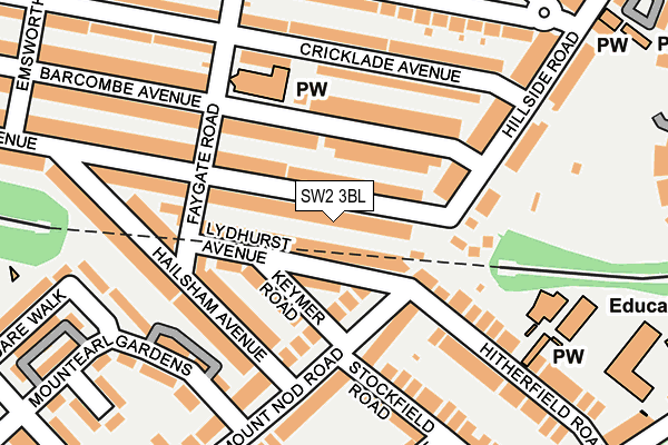 SW2 3BL map - OS OpenMap – Local (Ordnance Survey)