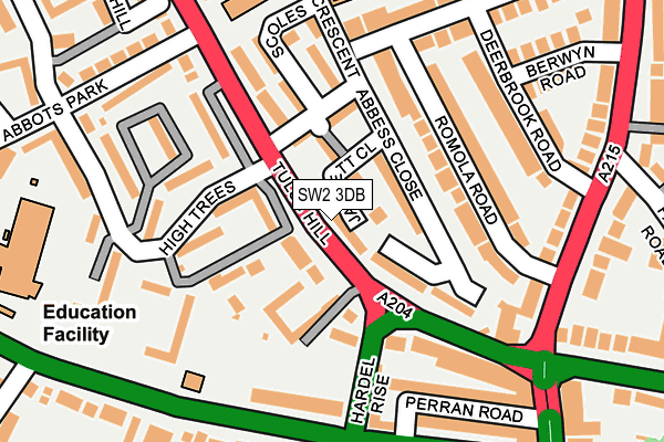 SW2 3DB map - OS OpenMap – Local (Ordnance Survey)