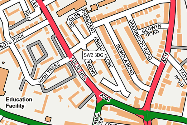 SW2 3DG map - OS OpenMap – Local (Ordnance Survey)