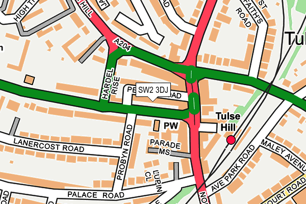 SW2 3DJ map - OS OpenMap – Local (Ordnance Survey)