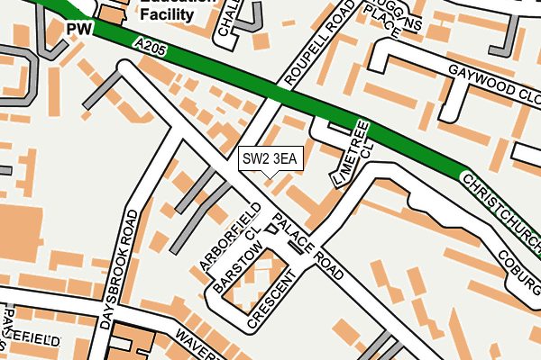 SW2 3EA map - OS OpenMap – Local (Ordnance Survey)