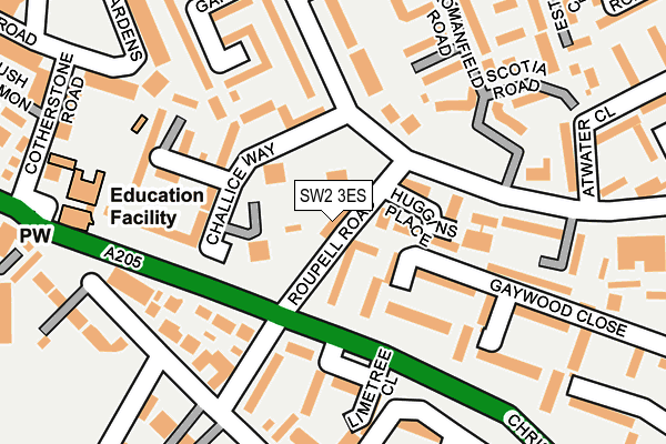 SW2 3ES map - OS OpenMap – Local (Ordnance Survey)