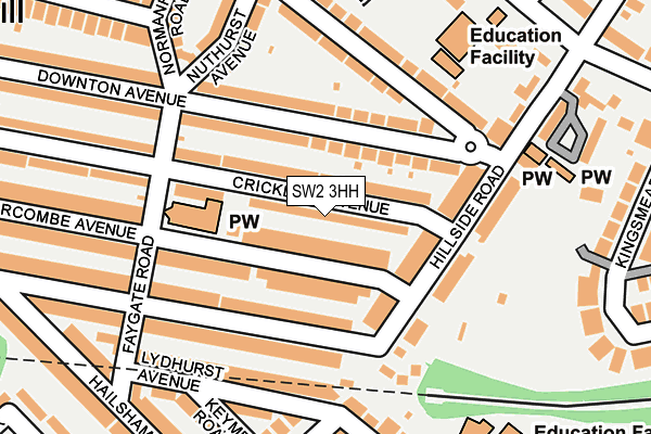 SW2 3HH map - OS OpenMap – Local (Ordnance Survey)