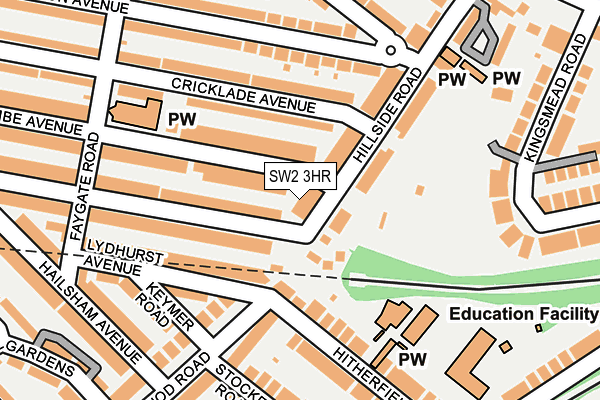 SW2 3HR map - OS OpenMap – Local (Ordnance Survey)