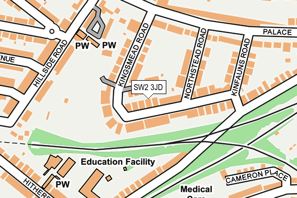 SW2 3JD map - OS OpenMap – Local (Ordnance Survey)