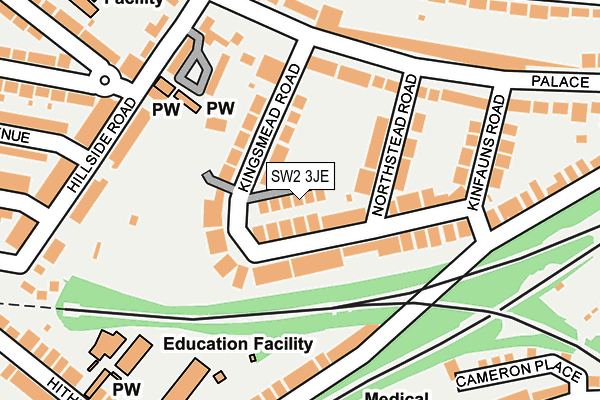 SW2 3JE map - OS OpenMap – Local (Ordnance Survey)