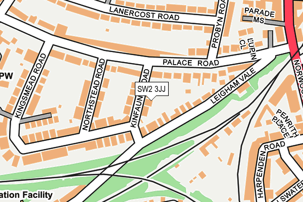 SW2 3JJ map - OS OpenMap – Local (Ordnance Survey)