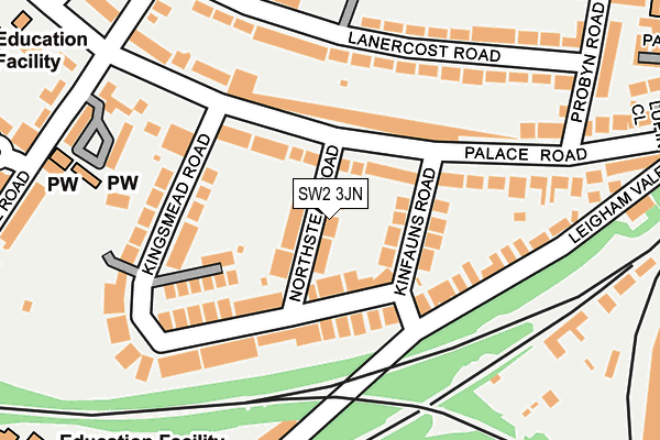 SW2 3JN map - OS OpenMap – Local (Ordnance Survey)
