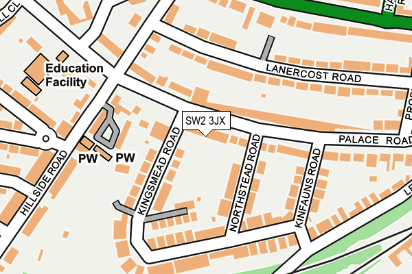 SW2 3JX map - OS OpenMap – Local (Ordnance Survey)