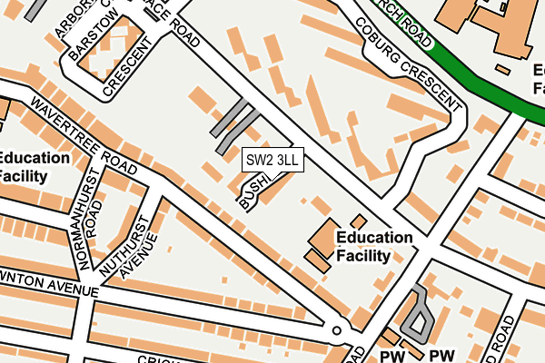 SW2 3LL map - OS OpenMap – Local (Ordnance Survey)