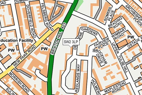 SW2 3LP map - OS OpenMap – Local (Ordnance Survey)