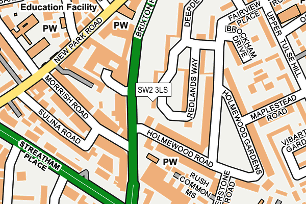 SW2 3LS map - OS OpenMap – Local (Ordnance Survey)
