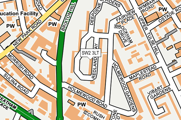 SW2 3LT map - OS OpenMap – Local (Ordnance Survey)