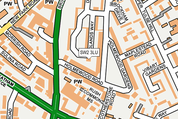 SW2 3LU map - OS OpenMap – Local (Ordnance Survey)