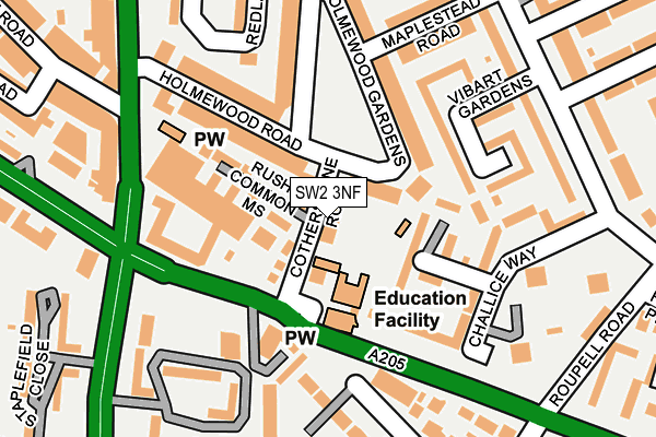 SW2 3NF map - OS OpenMap – Local (Ordnance Survey)