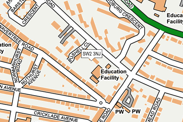 SW2 3NJ map - OS OpenMap – Local (Ordnance Survey)