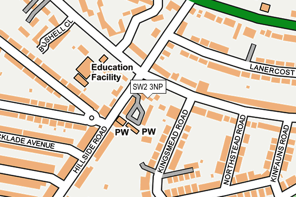 SW2 3NP map - OS OpenMap – Local (Ordnance Survey)
