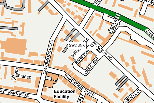 SW2 3NX map - OS OpenMap – Local (Ordnance Survey)