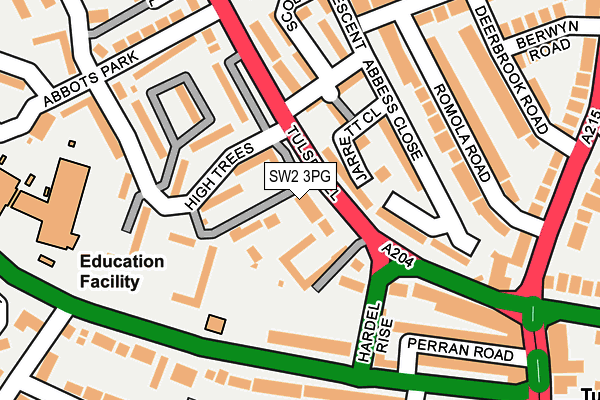 SW2 3PG map - OS OpenMap – Local (Ordnance Survey)
