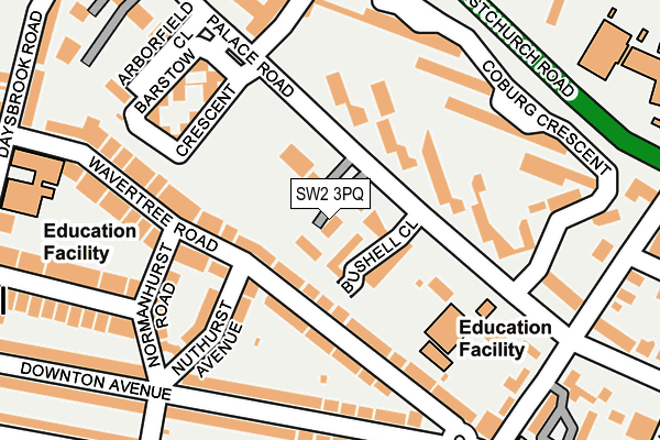 SW2 3PQ map - OS OpenMap – Local (Ordnance Survey)