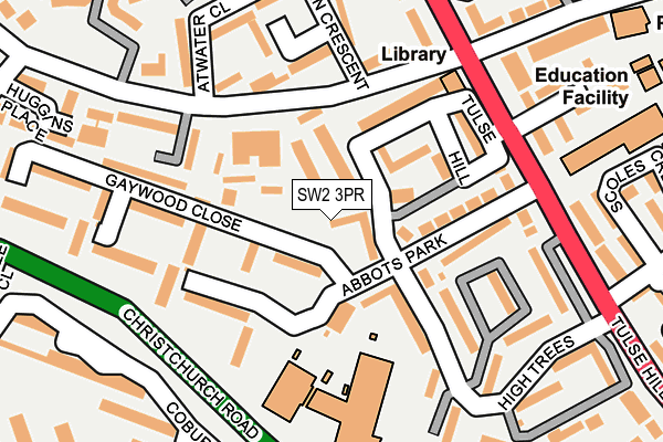 SW2 3PR map - OS OpenMap – Local (Ordnance Survey)