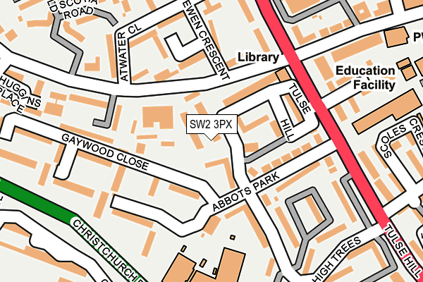 SW2 3PX map - OS OpenMap – Local (Ordnance Survey)