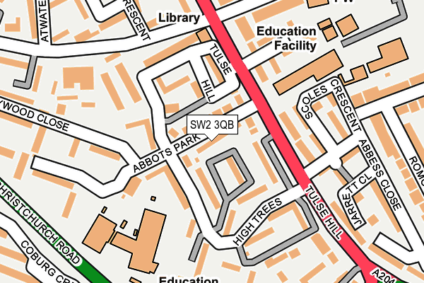 SW2 3QB map - OS OpenMap – Local (Ordnance Survey)