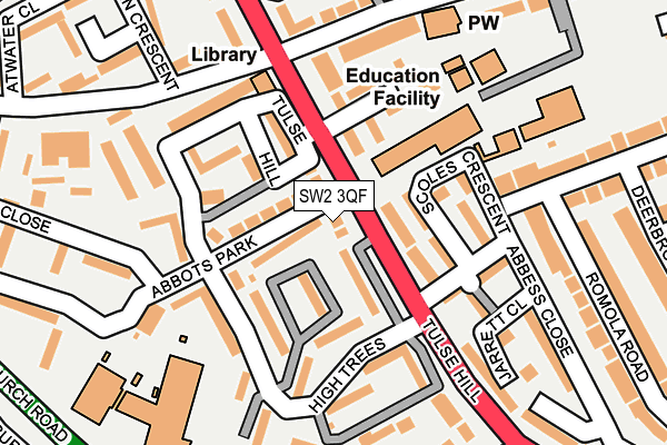 SW2 3QF map - OS OpenMap – Local (Ordnance Survey)