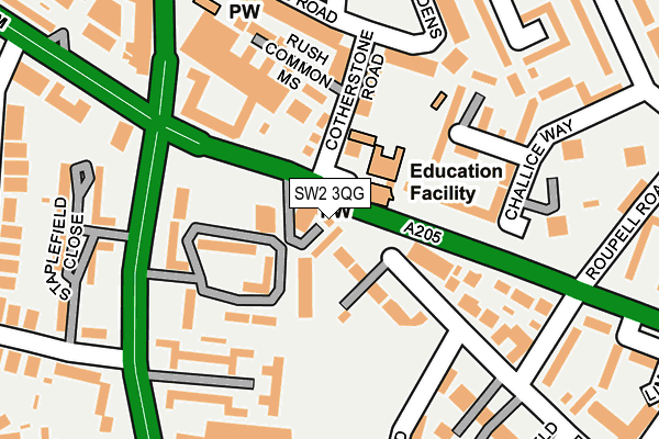 SW2 3QG map - OS OpenMap – Local (Ordnance Survey)