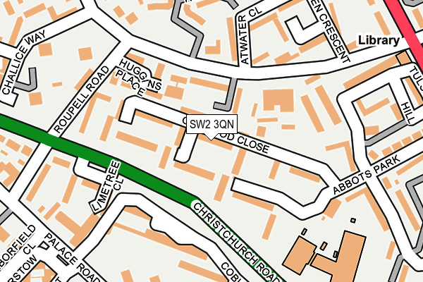 SW2 3QN map - OS OpenMap – Local (Ordnance Survey)