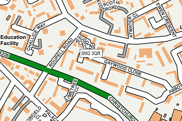 SW2 3QR map - OS OpenMap – Local (Ordnance Survey)