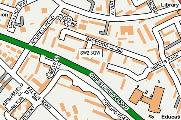 SW2 3QW map - OS OpenMap – Local (Ordnance Survey)
