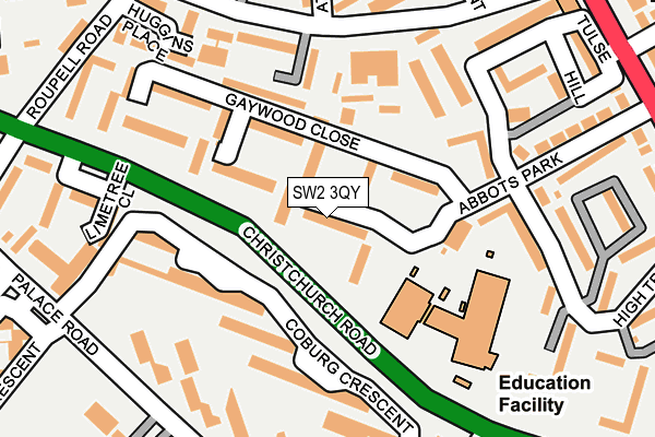 SW2 3QY map - OS OpenMap – Local (Ordnance Survey)