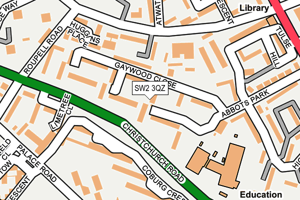 SW2 3QZ map - OS OpenMap – Local (Ordnance Survey)