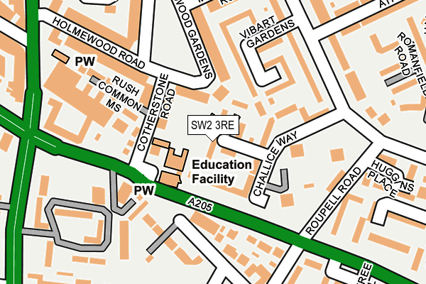 SW2 3RE map - OS OpenMap – Local (Ordnance Survey)