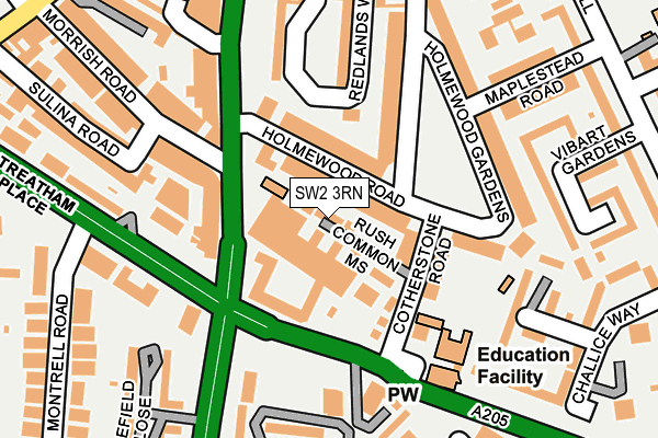 SW2 3RN map - OS OpenMap – Local (Ordnance Survey)