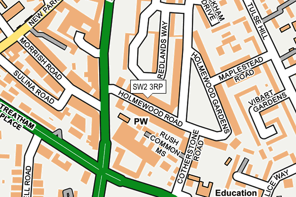 SW2 3RP map - OS OpenMap – Local (Ordnance Survey)