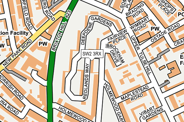 SW2 3RX map - OS OpenMap – Local (Ordnance Survey)